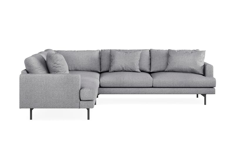 Menard 6-seters Venstrevendt L-formet Hjørnesofa i Stoff - Grå - Møbler - Sofaer - Hjørnesofaer