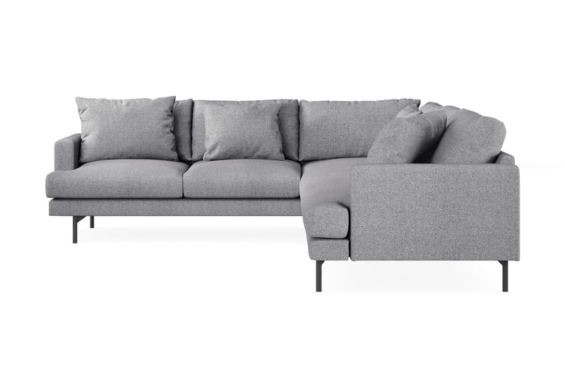 Menard 6-seters Venstrevendt L-formet Hjørnesofa i Stoff - Grå - Møbler - Sofaer - Hjørnesofaer