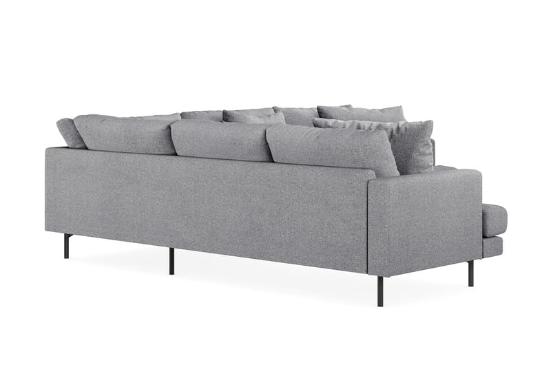 Menard 6-seters Venstrevendt L-formet Hjørnesofa i Stoff - Grå - Møbler - Sofaer - Hjørnesofaer