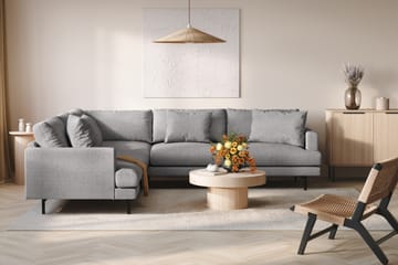 Menard 6-seters Venstrevendt L-formet Hjørnesofa i Stoff - Grå - Møbler - Sofaer - Hjørnesofaer