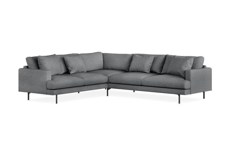 Menard 6-seters Venstrevendt L-formet Hjørnesofa i Stoff - Mørk grå - Møbler - Sofaer - Hjørnesofaer