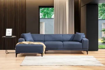 Mississauga Divansofa 3-seters - Blå - Møbler - Sofaer - Sofaer med sjeselong - 3 seters sofa med divan