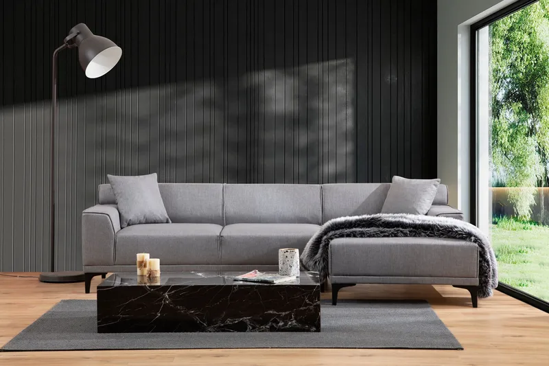 Mississauga Divansofa 3-seters - Grå - Møbler - Sofaer - Sofaer med sjeselong - 3 seters sofa med divan