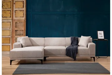 Mississauga Divansofa 3-seters - Hvit - Møbler - Sofaer - Hjørnesofaer - Hjørnesofa med divan