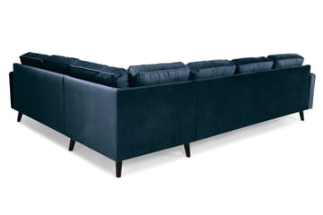Monroe 5-seters Vendbar U-formet Hjørnesofa med Divan i Fløyel - Blå - Møbler - Sofaer - Hjørnesofaer