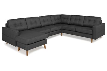 Monroe 5-seters Vendbar U-formet Hjørnesofa med Divan i Stoff - Mørk grå - Møbler - Sofaer - Hjørnesofaer - Hjørnesofa med divan