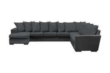 Nebraska Hjørnesofa med Divan Vendbar Konvoluttputer - Mørkegrå - Møbler - Sofaer - Hjørnesofaer - Hjørnesofa med divan