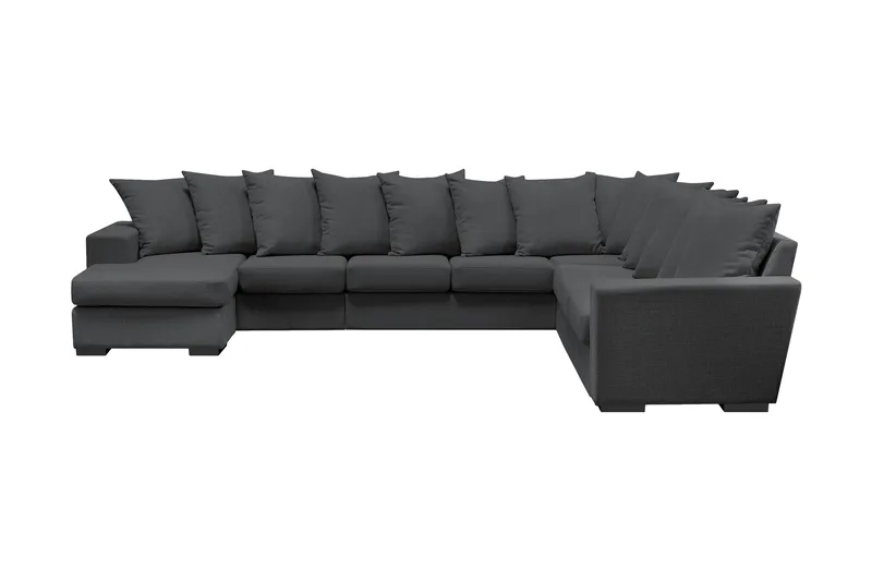 Nebraska Hjørnesofa med Divan Vendbar Konvoluttputer - Mørkegrå - Møbler - Sofaer - Hjørnesofaer - Hjørnesofa med divan