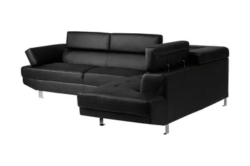 Norrea Hjørnesofa 261 cm - Svart - Møbler - Sofaer - Skinnsofaer
