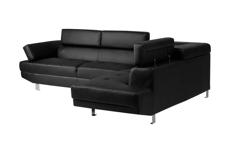 Norrea Hjørnesofa 261 cm - Svart - Møbler - Sofaer - Skinnsofaer