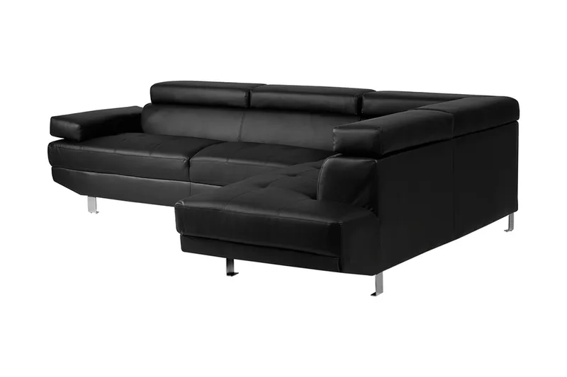Norrea Hjørnesofa 261 cm - Svart - Møbler - Sofaer - Skinnsofaer