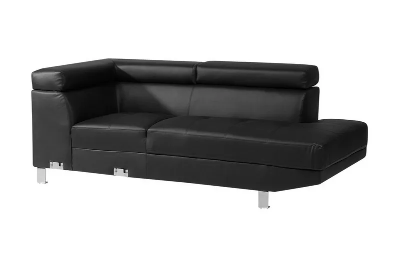 Norrea Hjørnesofa 261 cm - Svart - Møbler - Sofaer - Skinnsofaer