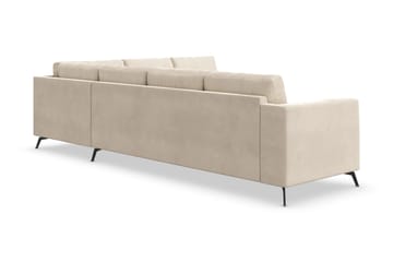 Ocean Lyx 5-seters Vendbar L-formet Hjørnesofa i Fløyel - Beige - Møbler - Sofaer - Fløyelssofaer