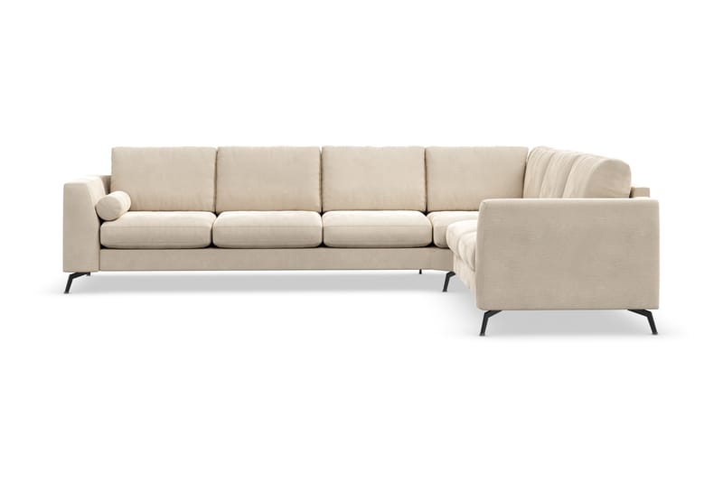 Ocean Lyx 5-seters Vendbar L-formet Hjørnesofa i Fløyel - Beige - Møbler - Sofaer - Hjørnesofaer