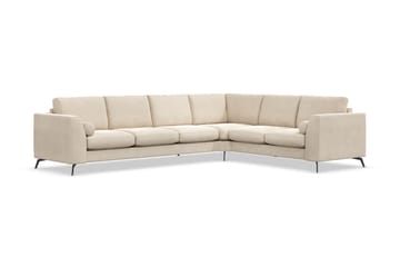 Ocean Lyx 5-seters Vendbar L-formet Hjørnesofa i Fløyel - Beige - Møbler - Sofaer - Hjørnesofaer