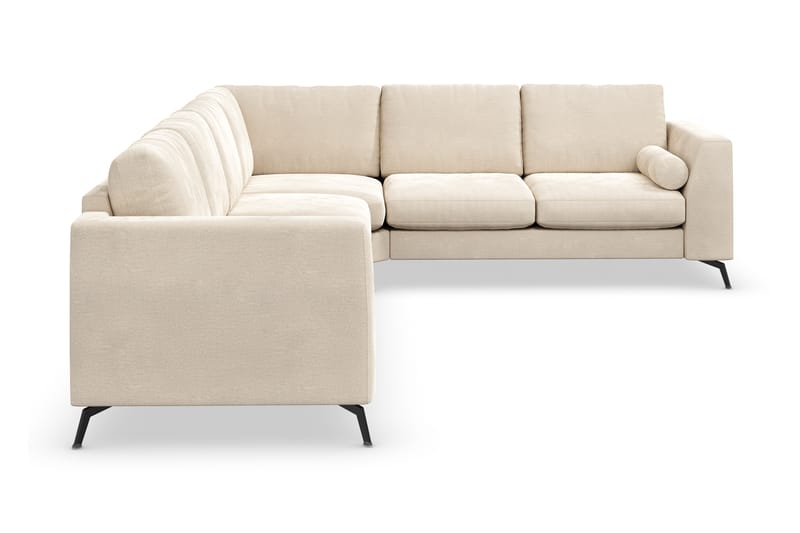 Ocean Lyx 5-seters Vendbar L-formet Hjørnesofa i Fløyel - Beige - Møbler - Sofaer - Hjørnesofaer
