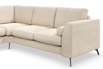 Ocean Lyx 5-seters Vendbar L-formet Hjørnesofa i Fløyel - Beige - Møbler - Sofaer - Hjørnesofaer