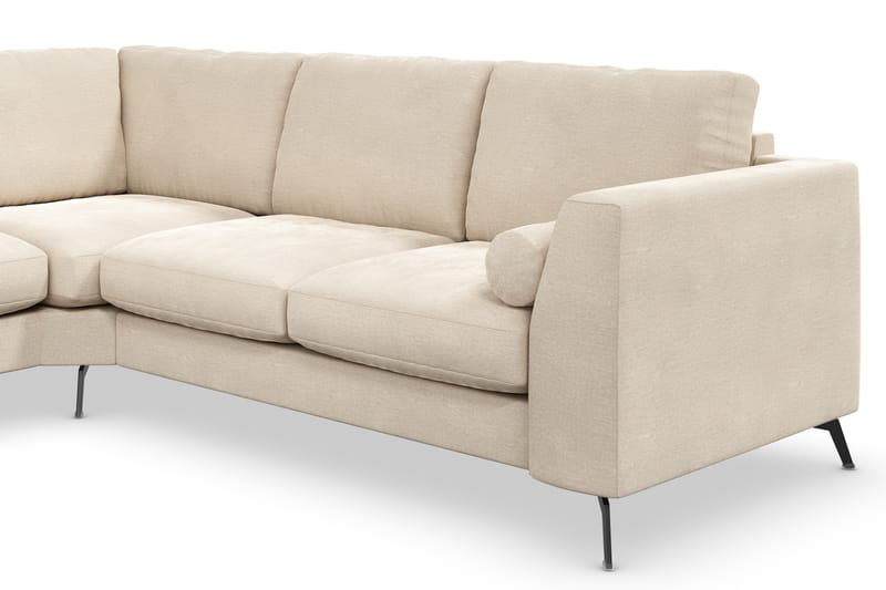Ocean Lyx 5-seters Vendbar L-formet Hjørnesofa i Fløyel - Beige - Møbler - Sofaer - Hjørnesofaer