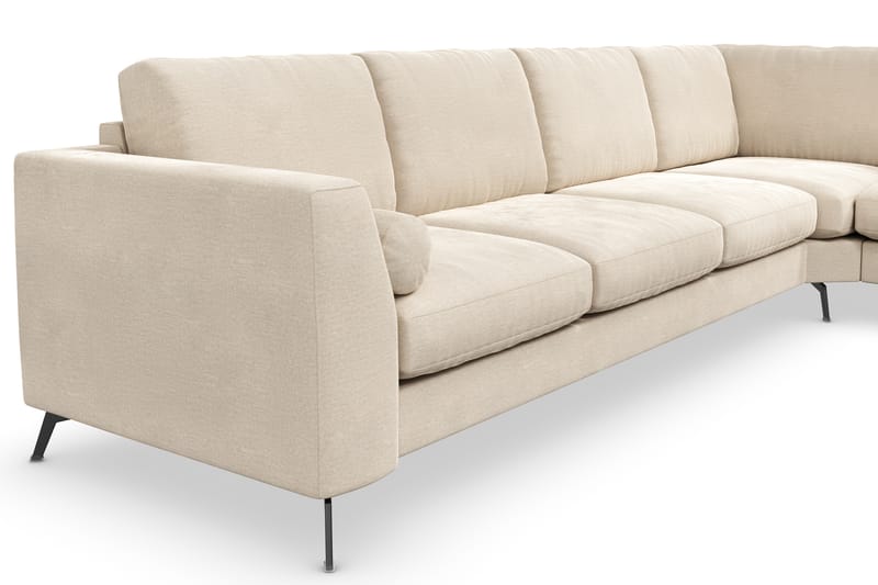 Ocean Lyx 5-seters Vendbar L-formet Hjørnesofa i Fløyel - Beige - Møbler - Sofaer - Hjørnesofaer