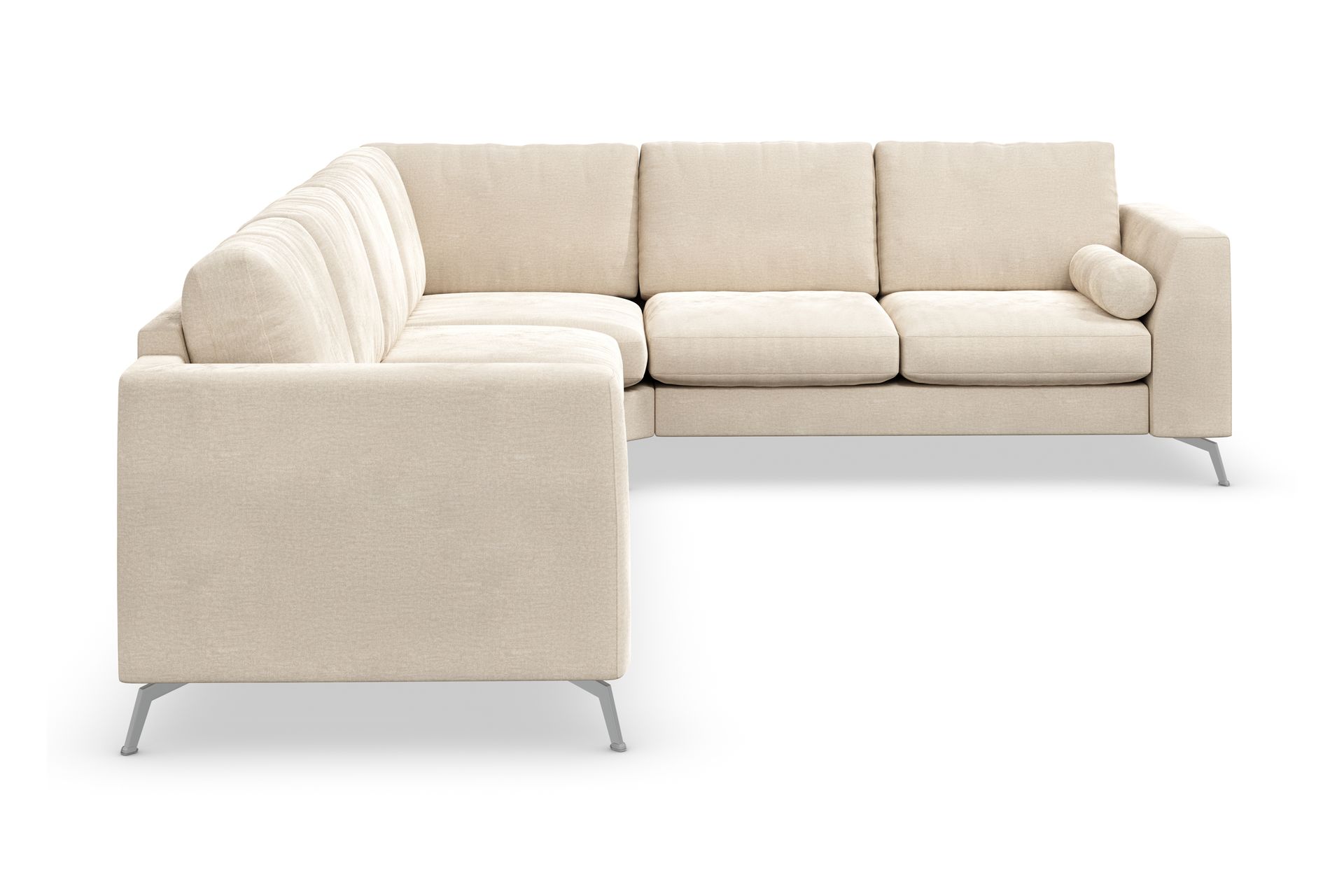 Ocean Lyx 5-seters Vendbar L-formet Hjørnesofa i Fløyel - Beige - Møbler - Sofaer - Fløyelssofaer