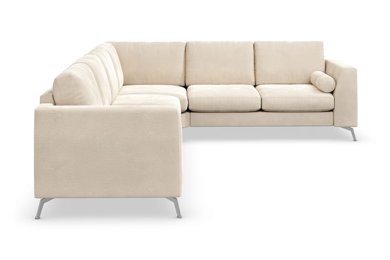 Ocean Lyx 5-seters Vendbar L-formet Hjørnesofa i Fløyel - Beige - Møbler - Sofaer - Hjørnesofaer