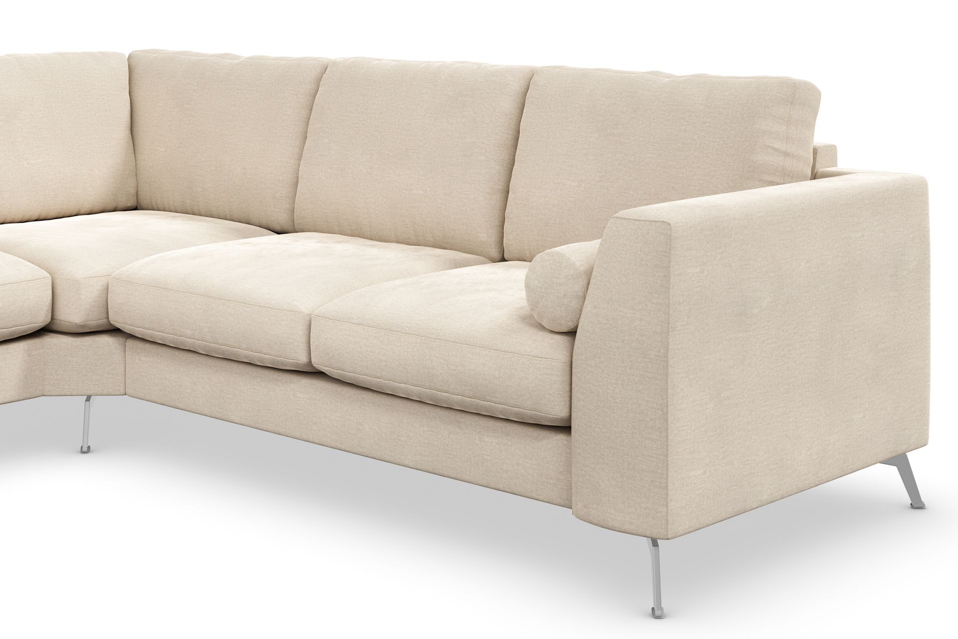 Ocean Lyx 5-seters Vendbar L-formet Hjørnesofa i Fløyel - Beige - Møbler - Sofaer - Fløyelssofaer