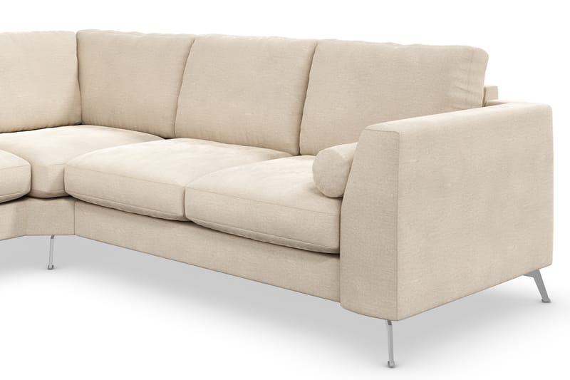 Ocean Lyx 5-seters Vendbar L-formet Hjørnesofa i Fløyel - Beige - Møbler - Sofaer - Hjørnesofaer