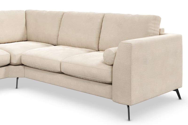 Ocean Lyx 5-seters Vendbar L-formet Hjørnesofa i Fløyel - Beige - Møbler - Sofaer - Fløyelssofaer