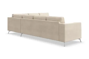 Ocean Lyx 5-seters Vendbar L-formet Hjørnesofa i Fløyel - Beige - Møbler - Sofaer - Fløyelssofaer
