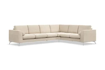 Ocean Lyx 5-seters Vendbar L-formet Hjørnesofa i Fløyel - Beige - Møbler - Sofaer - Fløyelssofaer