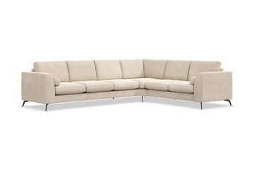 Ocean Lyx 5-seters Vendbar L-formet Hjørnesofa i Fløyel - Beige - Møbler - Sofaer - Fløyelssofaer