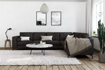 Ocean Lyx 5-seters Vendbar L-formet Hjørnesofa i Fløyel - Mørk grå - Møbler - Sofaer - Hjørnesofaer