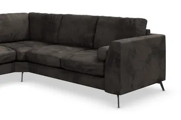 Ocean Lyx 5-seters Vendbar L-formet Hjørnesofa i Fløyel - Mørk grå - Møbler - Sofaer - Fløyelssofaer