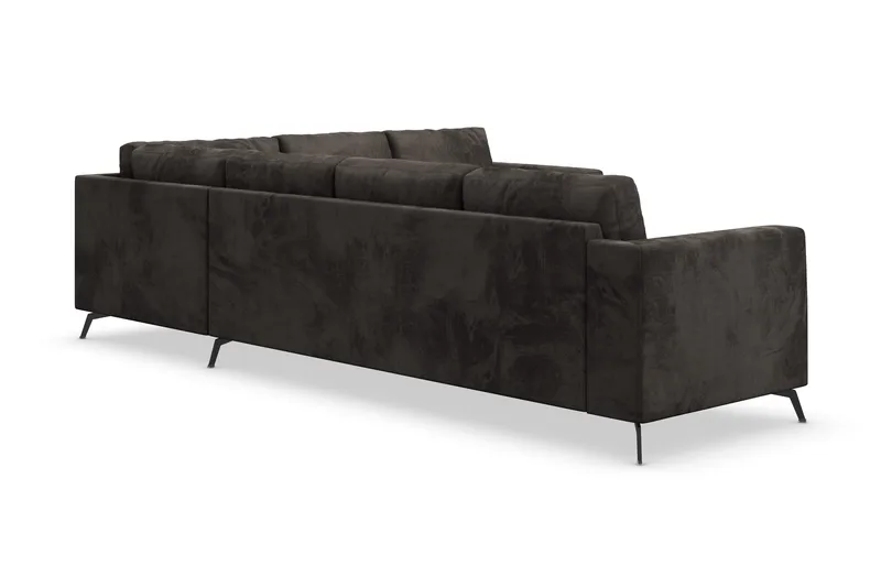 Ocean Lyx 5-seters Vendbar L-formet Hjørnesofa i Fløyel - Mørk grå - Møbler - Sofaer - Fløyelssofaer