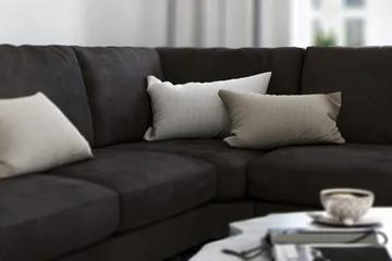 Ocean Lyx 5-seters Vendbar L-formet Hjørnesofa i Fløyel - Mørk grå - Møbler - Sofaer - Fløyelssofaer