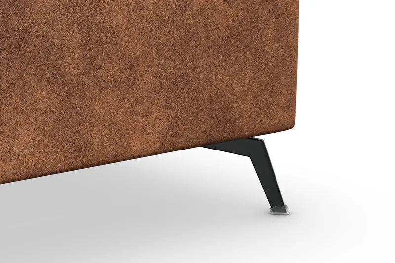 Ocean Lyx 5-seters Vendbar L-formet Hjørnesofa i Kunstlær - Brun - Møbler - Sofaer - Skinnsofaer