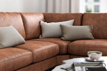Ocean Lyx 5-seters Vendbar L-formet Hjørnesofa i Kunstlær - Brun - Møbler - Sofaer - Hjørnesofaer
