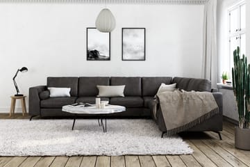 Ocean Lyx 5-seters Vendbar L-formet Hjørnesofa i Kunstlær - Mørk grå - Møbler - Sofaer - Hjørnesofaer