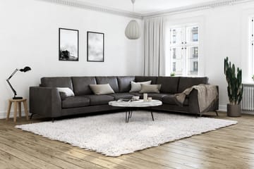 Ocean Lyx 5-seters Vendbar L-formet Hjørnesofa i Kunstlær - Mørk grå - Møbler - Sofaer - Hjørnesofaer