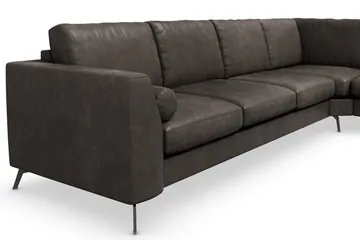 Ocean Lyx 5-seters Vendbar L-formet Hjørnesofa i Kunstlær - Mørk grå - Møbler - Sofaer - Skinnsofaer