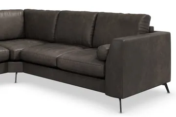 Ocean Lyx 5-seters Vendbar L-formet Hjørnesofa i Kunstlær - Mørk grå - Møbler - Sofaer - Skinnsofaer