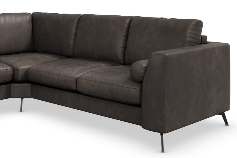 Ocean Lyx 5-seters Vendbar L-formet Hjørnesofa i Kunstlær - Mørk grå - Møbler - Sofaer - Skinnsofaer