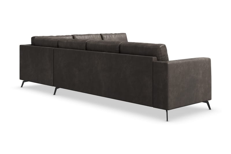 Ocean Lyx 5-seters Vendbar L-formet Hjørnesofa i Kunstlær - Mørk grå - Møbler - Sofaer - Skinnsofaer