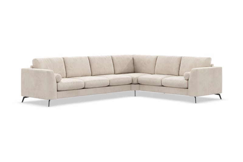 Ocean Lyx 5-seters Vendbar L-formet Hjørnesofa i Manchester - Beige - Møbler - Sofaer - Hjørnesofaer