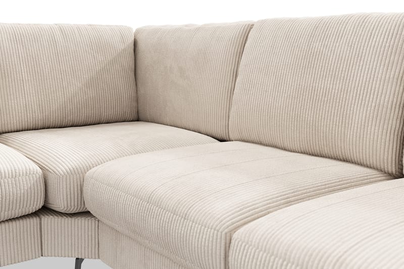 Ocean Lyx 5-seters Vendbar L-formet Hjørnesofa i Manchester - Beige - Møbler - Sofaer - Hjørnesofaer