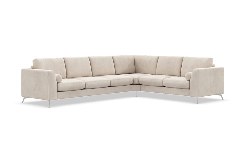 Ocean Lyx 5-seters Vendbar L-formet Hjørnesofa i Manchester - Beige - Møbler - Sofaer - Hjørnesofaer