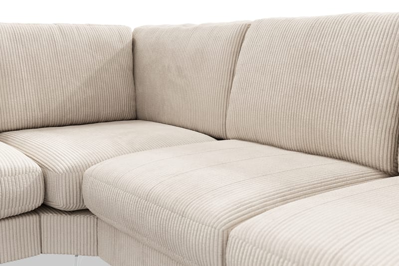 Ocean Lyx 5-seters Vendbar L-formet Hjørnesofa i Manchester - Beige - Møbler - Sofaer - Hjørnesofaer