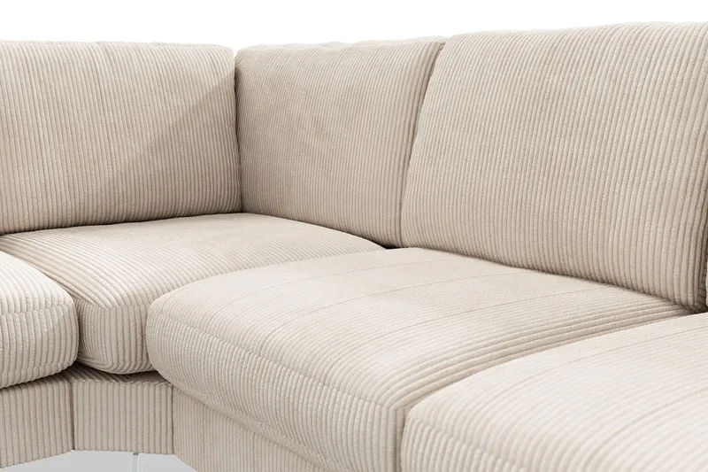 Ocean Lyx 5-seters Vendbar L-formet Hjørnesofa i Manchester - Beige - Møbler - Sofaer - Hjørnesofaer