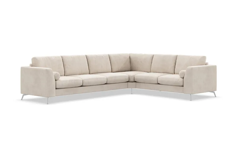 Ocean Lyx 5-seters Vendbar L-formet Hjørnesofa i Manchester - Beige - Møbler - Sofaer - Hjørnesofaer