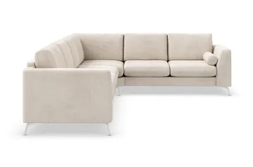 Ocean Lyx 5-seters Vendbar L-formet Hjørnesofa i Manchester - Beige - Møbler - Sofaer - Hjørnesofaer